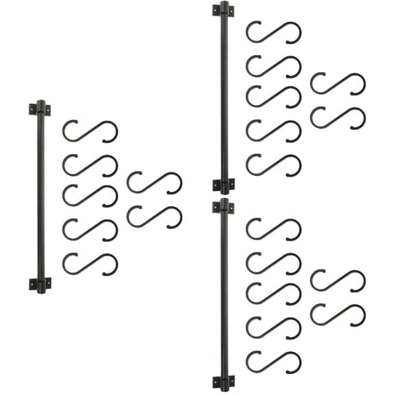 Kitchen Multi Hook Hanger 3 Sets Under Cabinet Coffee Cup Racks Pot and Pan Gear Hanging Rod Space Aluminum