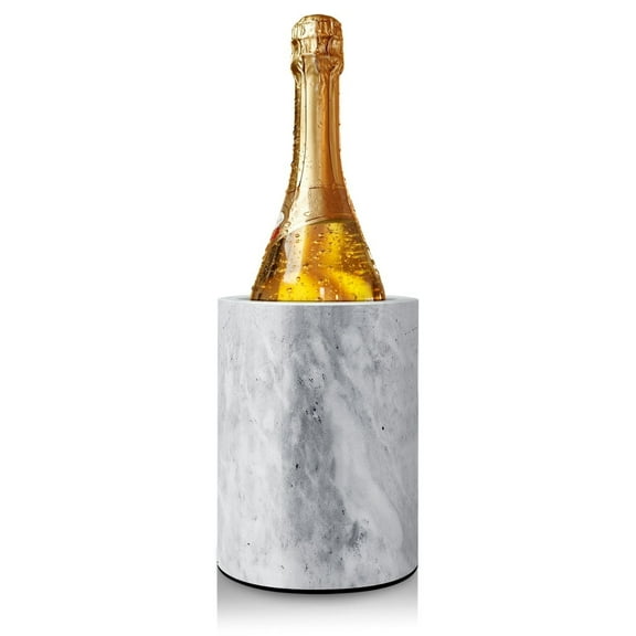 Kitchen Natural White Marble Tool Crock Utensil Holder and Wine Cooler Chiller, 5" x 7" Inch, Unique One-Of-A-Kind Pattern Stone Container for Spoon, Spatula, Wine Bottle Holder Creative Home