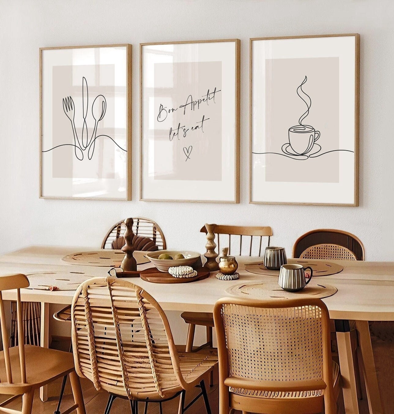 Kitchen Neutral Dining Room Kitchen Line Neutral Bon Appetit Lets Eat ...