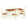 thumbnail image 1 of Kitchen Nook Dining Set - Dining Room Table & 6 Chairs, Buttermilk & Cherry - 7 Piece, 1 of 1