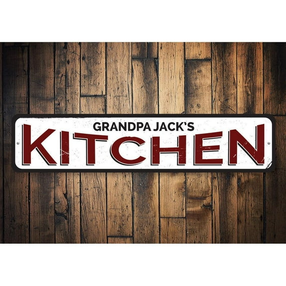 Kitchen Novelty Decor, Metal Wall Sign - 4x18 Inches
