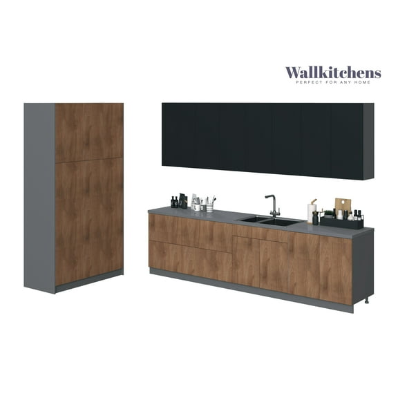 Kitchen Oasis Collection Natural Teak & Black Color Base Size 10Ft Wide