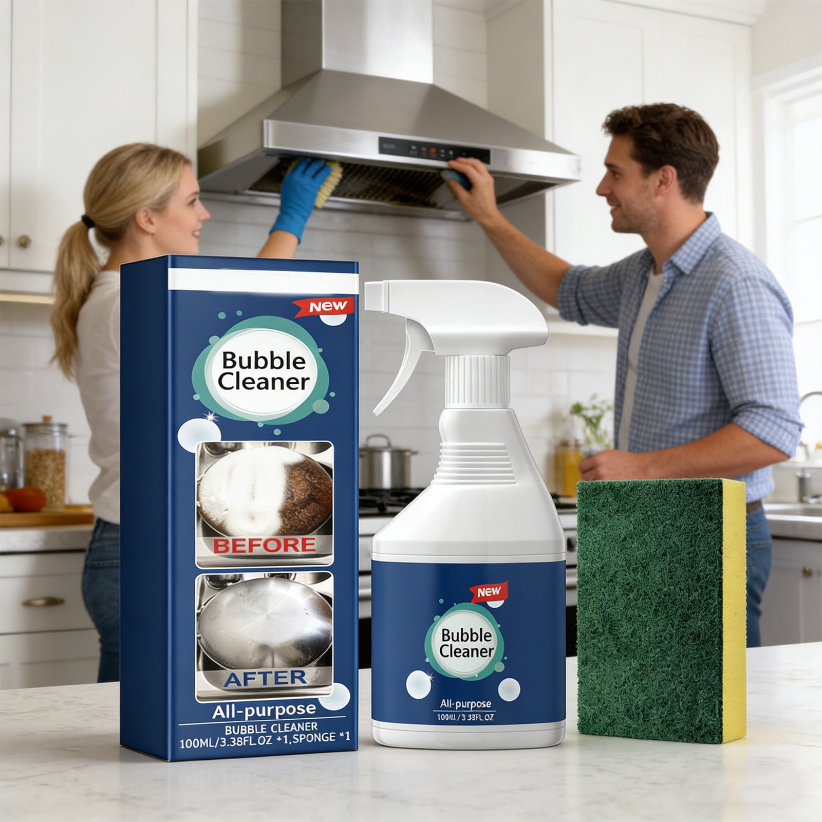 Kitchen Oil Foam Cleaner, Powerful Grease Remover for Range Hood and ...