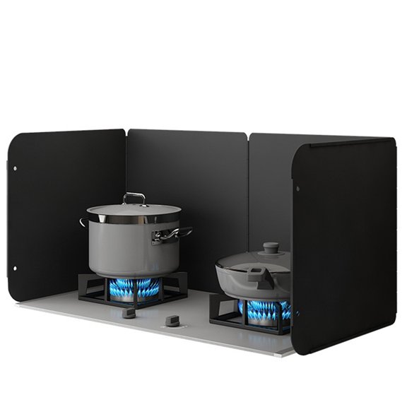 Kitchen Oil Splatter Guard, Foldable High Temperature Resistant Stove Heat Insulation Board, Reusable Anti-Oil Baffle for Gas Induction Cooker, with Foldable Storage