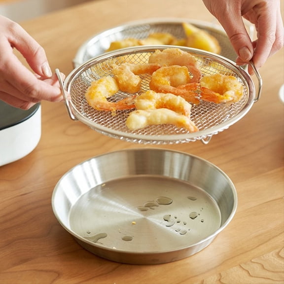 Kitchen Oil Strainer Pan Stainless Steel Frying Oil Strainer Pan Fine Mesh Strainer Basket for Frying BBQ French Fries