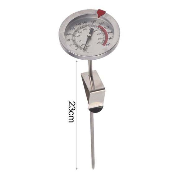 Kitchen Oil Thermometer With Stand, Stainless Steel High Temp Probe For Cooking Frying Grilling Baking Candy, 50-550F Range(23cm)