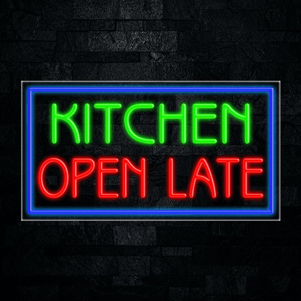 Kitchen Open Late LED Neon Sign 33"L x 18"H #31737 - Walmart.com