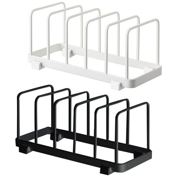 Plate Holder Vertical Plate Rack Dish Drainer, Tray Cutting Board Bakeware Holder, Cupboard Dish Rack Kitchen Organiser Easy to Clean (Black, 2 pieces)