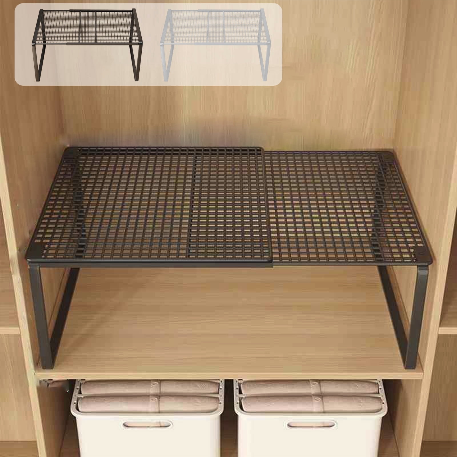 Kitchen Organizer, Cabinet Storage Expandable Stackable Rack for Pantry ...