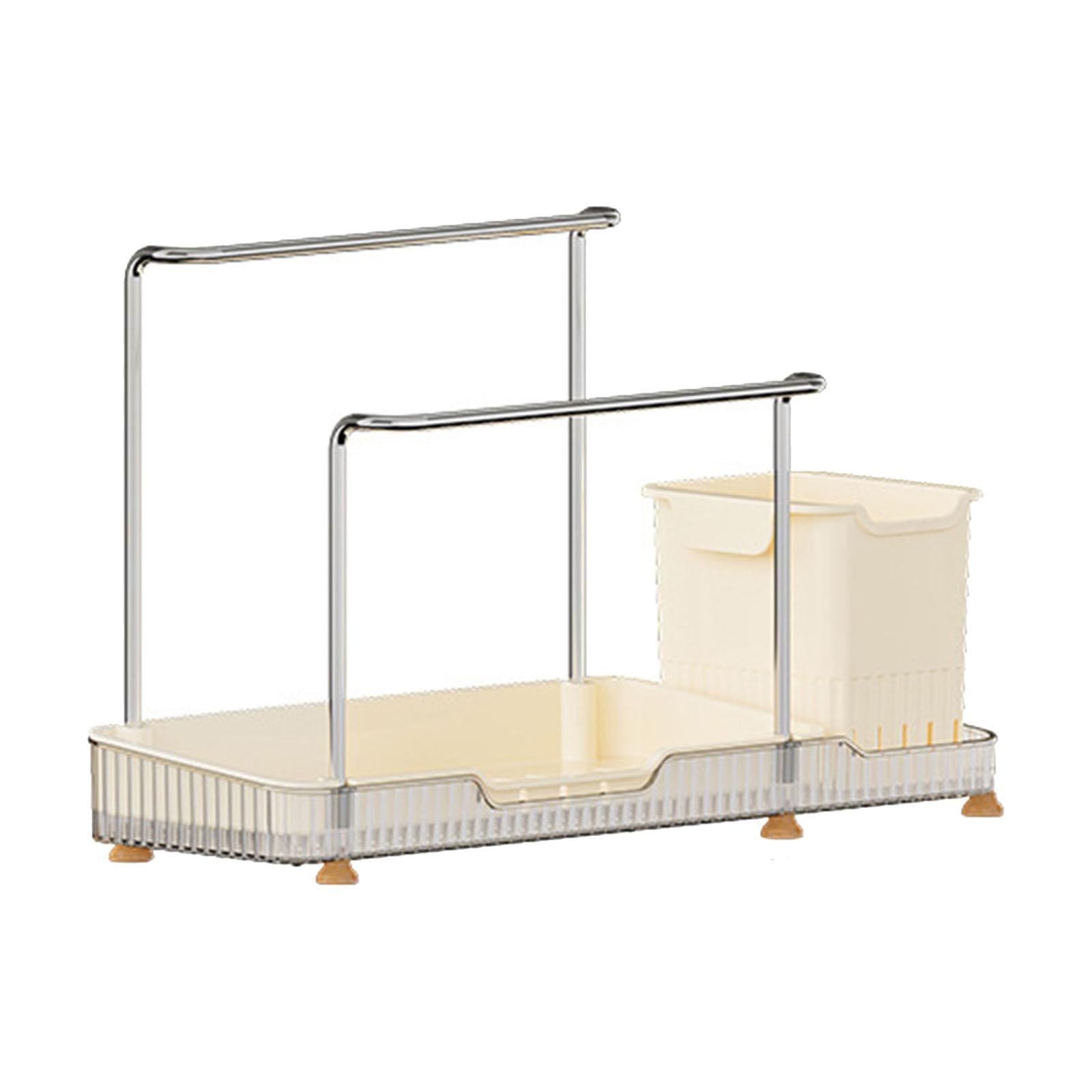 Kitchen Organizer Scrubber Brushes Organizer (No Drill) Utensil Drainer