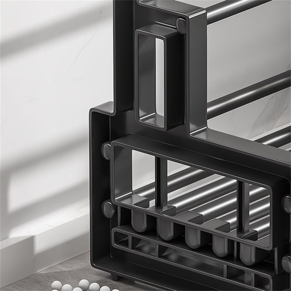 Kitchen Organizer Sink Rack Sponge Holder Rag Brush Holder With Draining Tray Black YIWEI