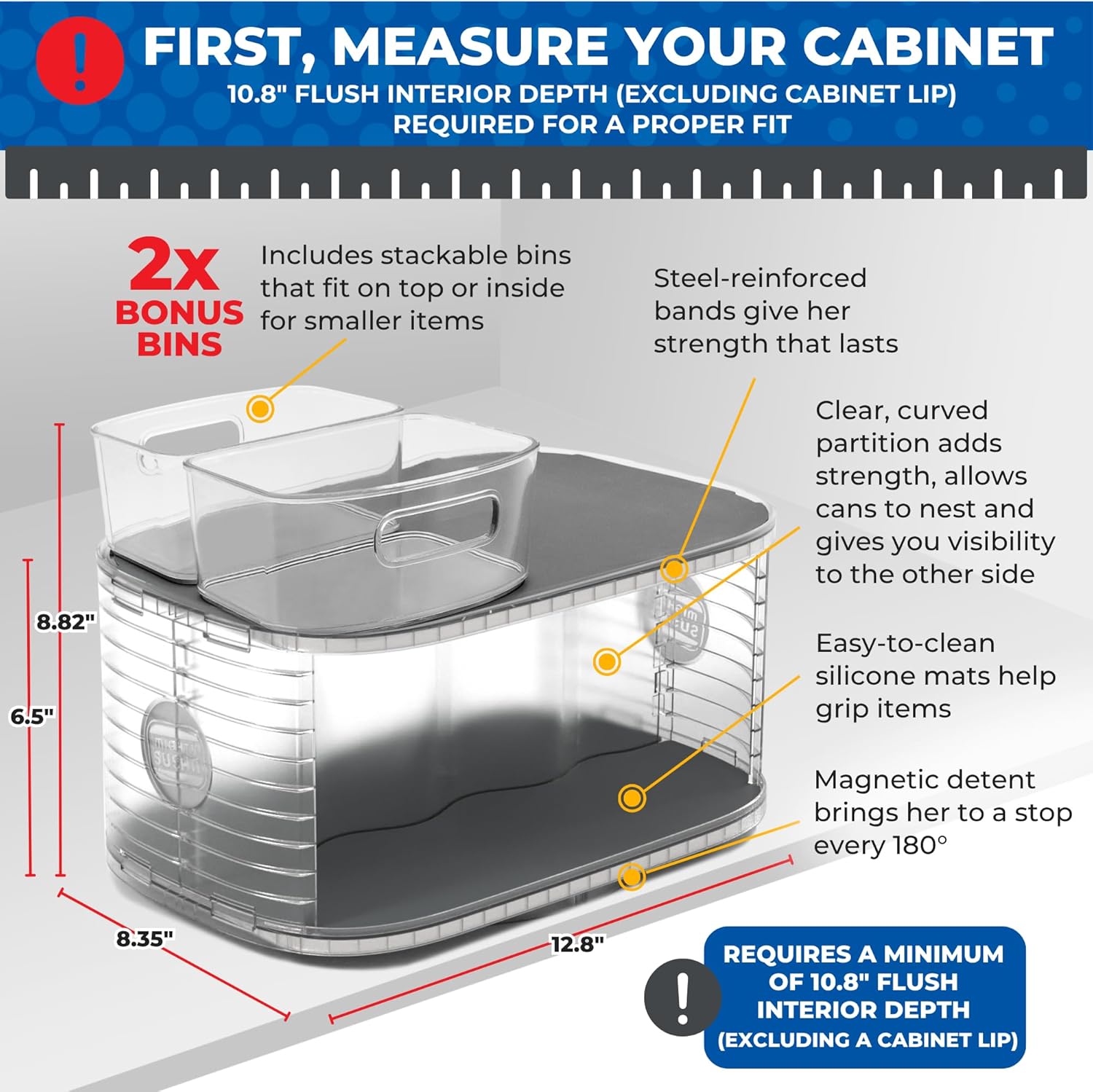Kitchen Organizer for Canned Goods - 2-Tiered Rotating Can Organizer ...