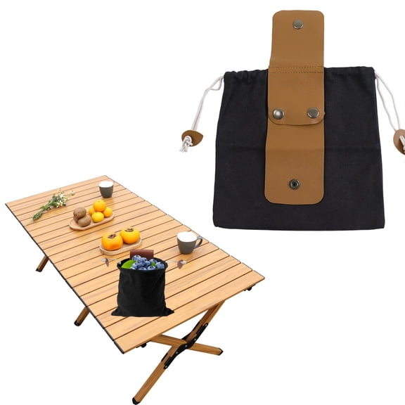 Kitchen Organizers Storage Foraging Bag Waxed Canvas Bag Leather Foraging Basket For Camping Hiking Hunting Grocery Storage