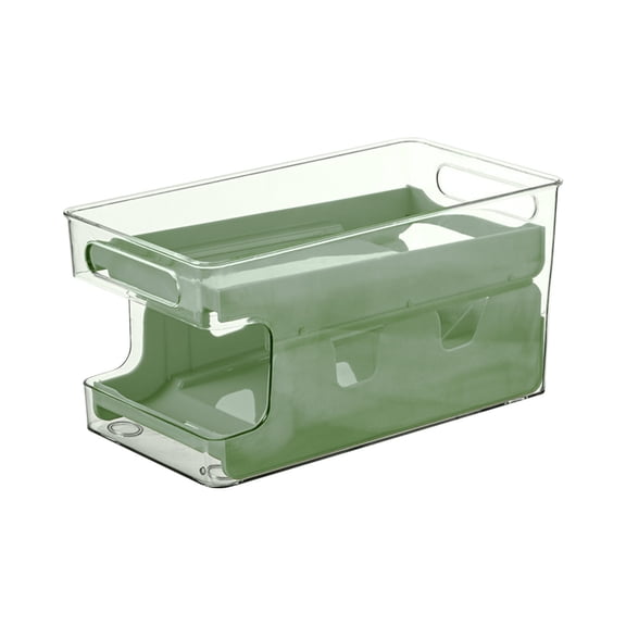 Kitchen Organizers And Storage,Refrigerator Storage Box Double-layer Automatic Rolling Storage Rack Transparent Cola Beer Can Organizing Storage Box For Fefrigerators,Pantry