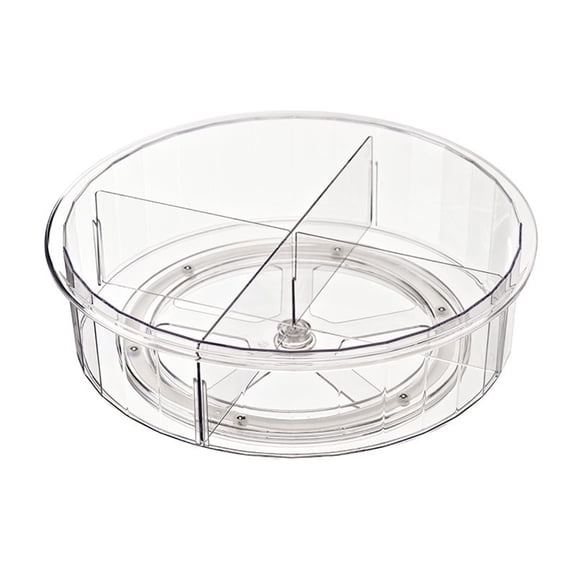 Kitchen Organizers and Storage Transparent Plastic Rotating Grids 30.5x30.5x9.5cm Rotating Storage Shelf Rack for Oil Salting Sauces Vinegar Sorting