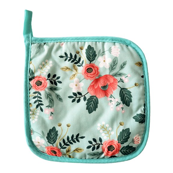 Kitchen Oven Mittens and Pot Holders Sets,Woman Flower Print Oven Gloves and Potholders,Heat-Resistant Oven Gloves and Hot Pads,Woman Kitchen Accessories,Gifts for Women