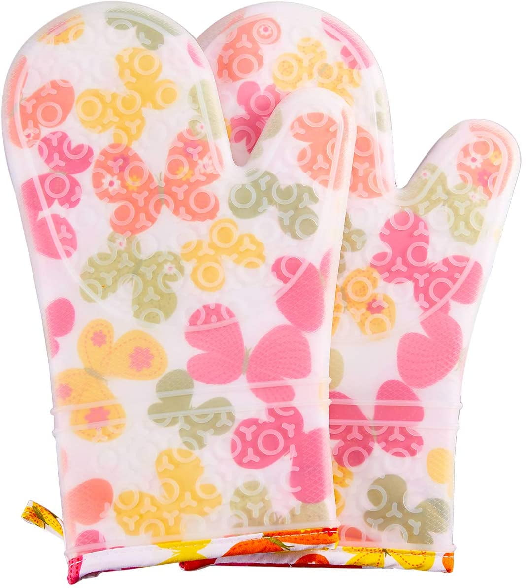 Kitchen Oven Mitts Heat Resistant Oven Gloves, Extra Long Silicone Oven ...