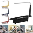 thumbnail image 1 of Kitchen Over Sink Shelf Rack,Expandable Adjustable Storage Drain Basket Rack Soap Holder for Home Kitchen-Black, 1 of 7