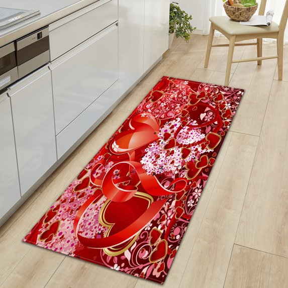 Kitchen PCV Mat Custom Entrance Doormat Bedroom Living Room Floor Decor Foot Carpet Home Hallway Bath Rug Valentine's Day