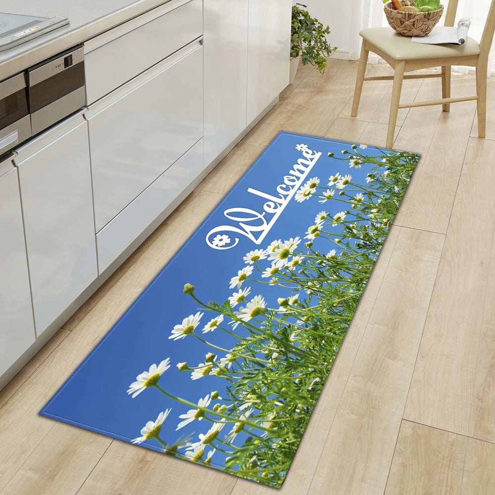 Kitchen PCV Mat Floral Home Hallway Entrance Doormat Living Room
