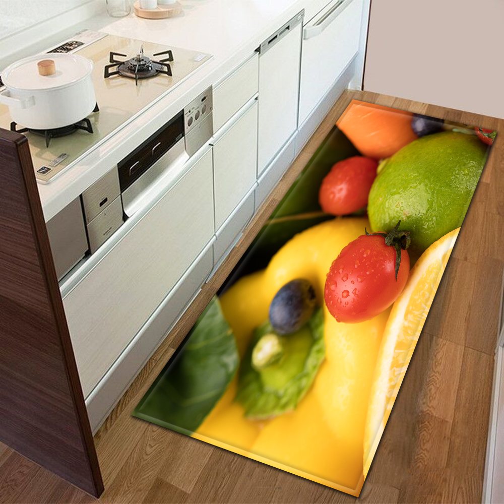 Kitchen PCV Mat Fruit 3D Printing Pattern Floor Mat Kitchen Door ...