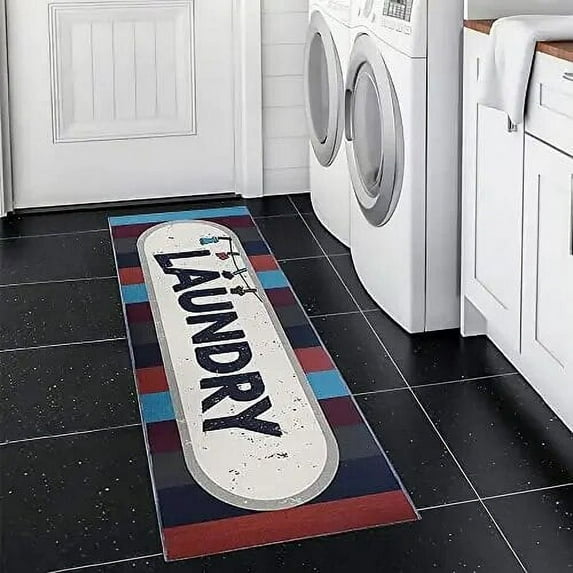 Kitchen PCV Mat Laundry Room Rug Flannel Floor Mat for Washroom Mudroom Area Rugs Laundry Runner Rug Tapis Cuisine