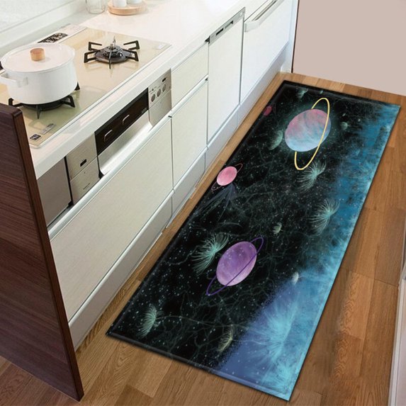 Kitchen PCV Mat Room Aesthetic Rug Fantasy Star Planet Decorative Floor ...