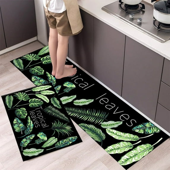 Kitchen PCV Mat Tableware Pattern Kitchen Entrance Doormat Bathroom Door Floormat Home Carpet Living Room