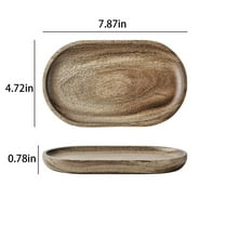 Kitchen Pans Clearance! Yaxin Japanese Solid Wood Oval Tray Whole Wood Dinner Tray Afternoon Tea Home Dessert Tray Storage Tray Wooden Tray