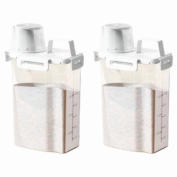 Kitchen Pantry 2-Pack 2.5L Plastic Grain Rice Storage Boxes for Flour Beans