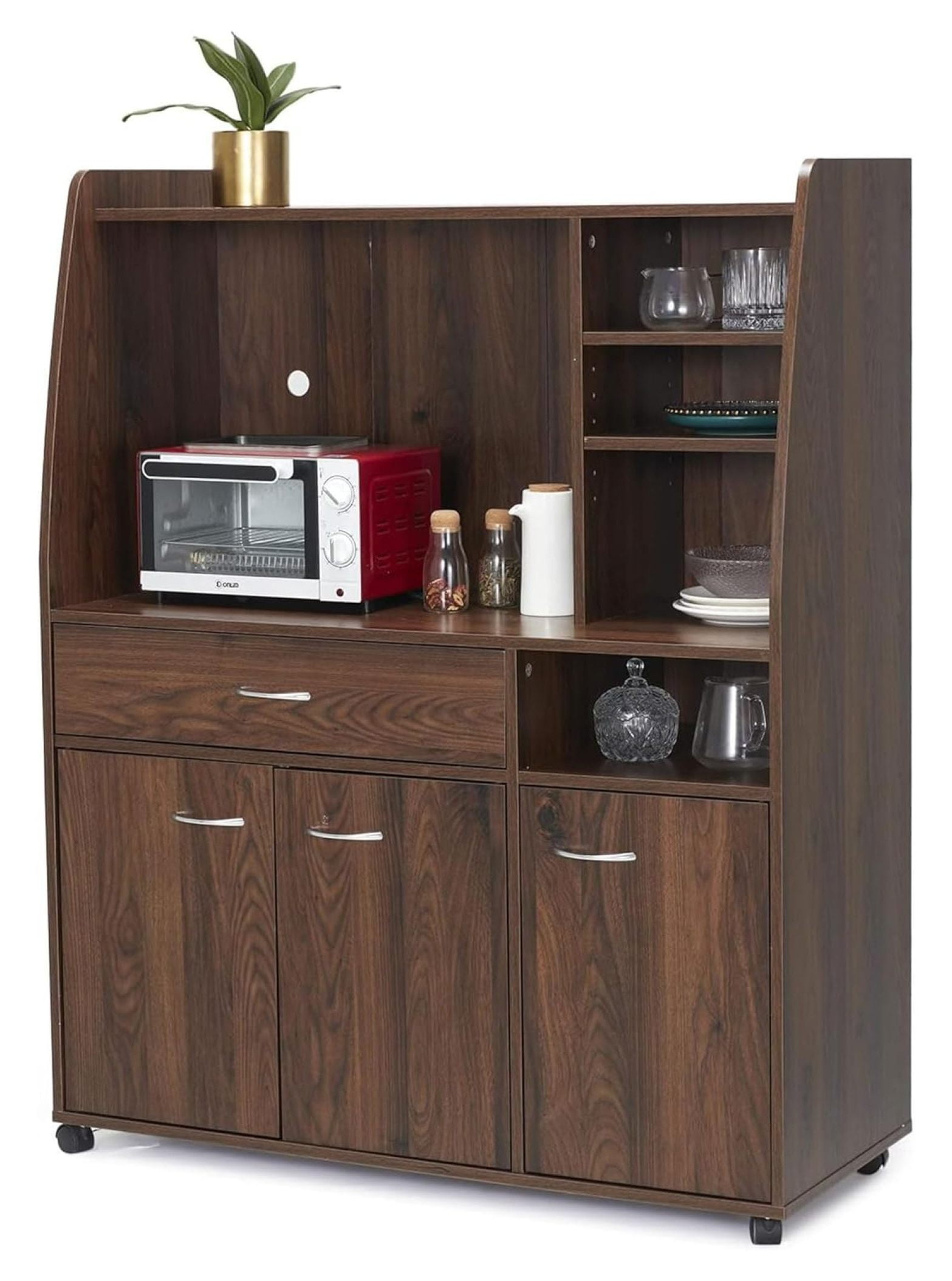 Kitchen Pantry Buffet Hutch Microwave Storage Island Organizer