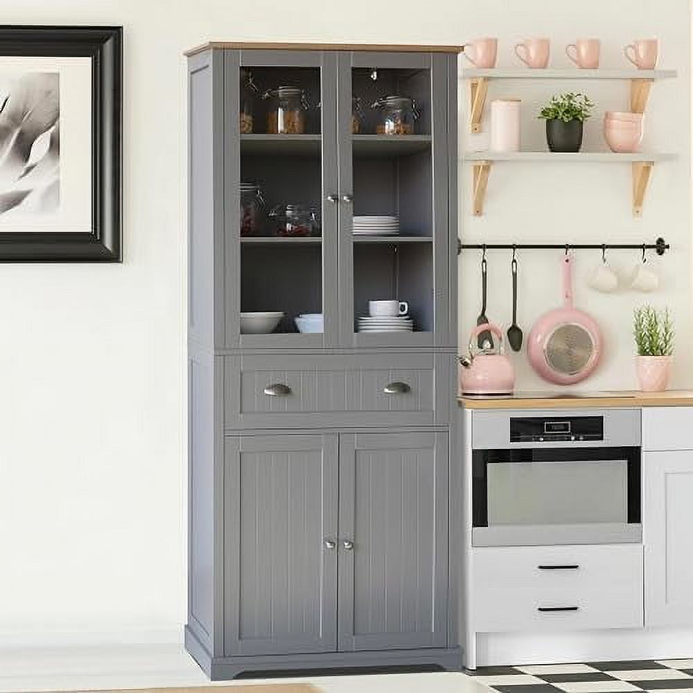 Kitchen Pantry 72" Freestanding Kitchen with Large