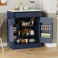 thumbnail image 1 of Kitchen Pantry Cabinet with Drawer, Freestanding Buffet Food Storage with Adjustable Shelf and Door Shelves, Modern Space-Saving Sideboard for Dining Room, Living Room, Apartment, Blue, 1 of 7