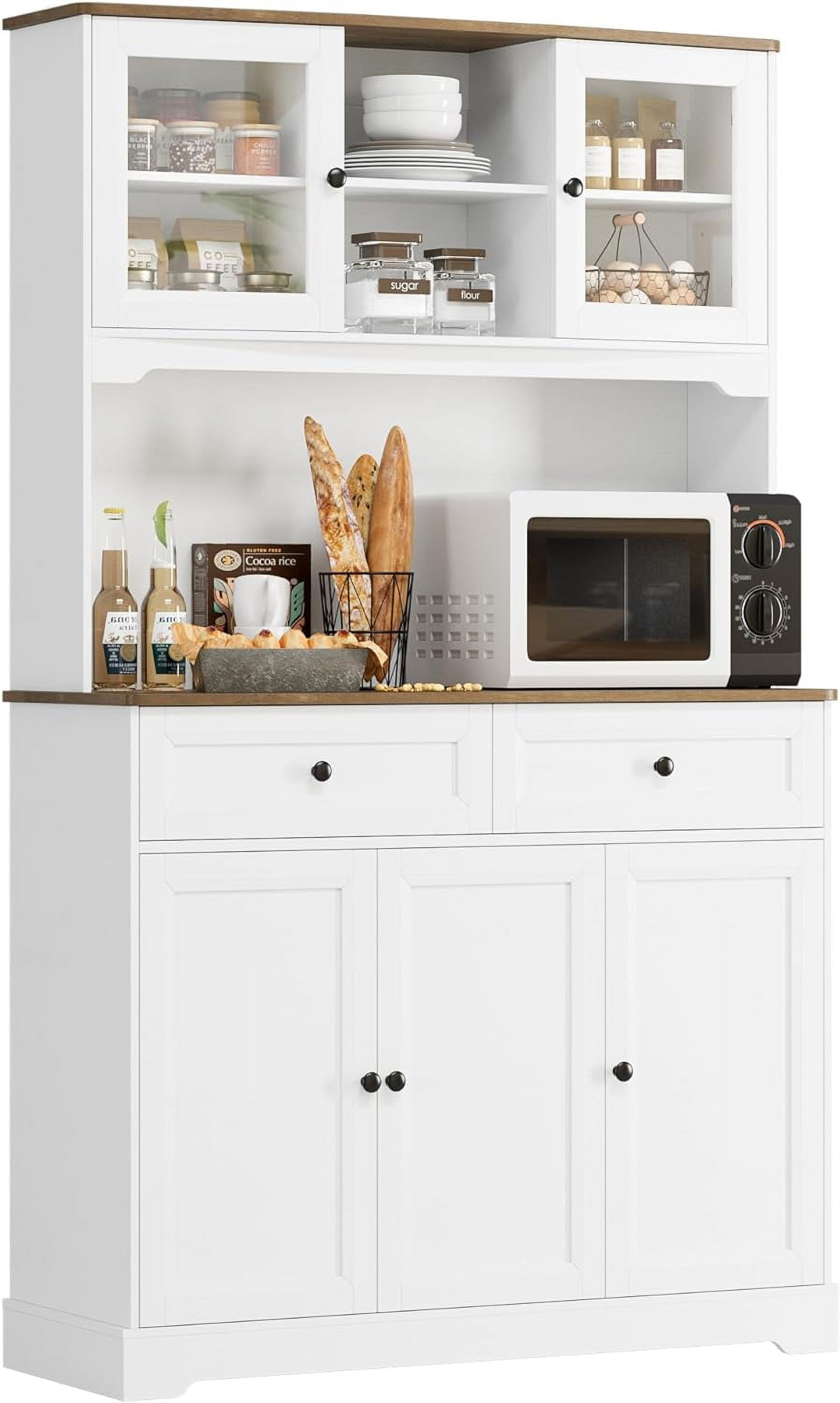 Kitchen Pantry Freestanding Hutch with Buffet Cupboard