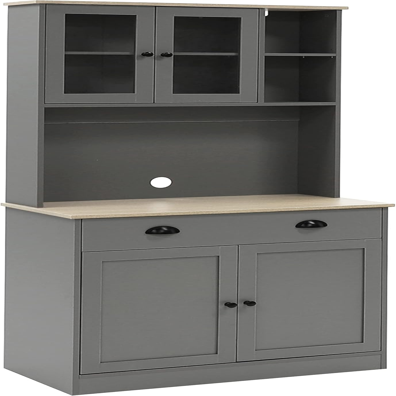 Kitchen Pantry with Microwave Kitchen w/Glass