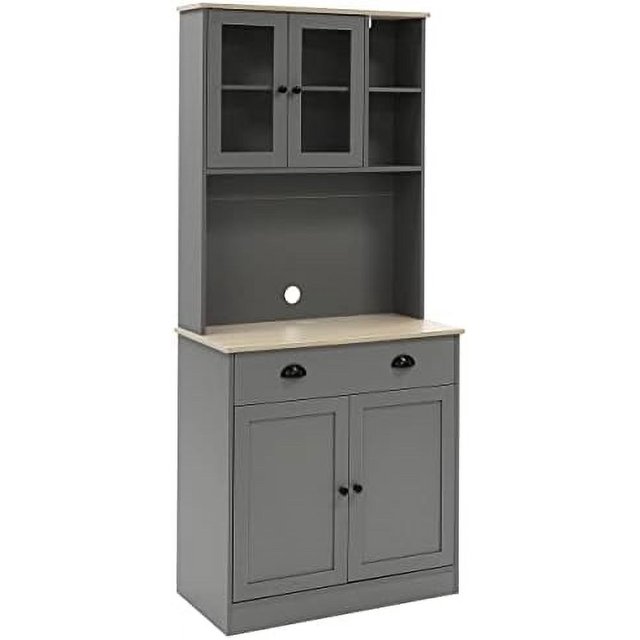 Kitchen Pantry with Microwave Kitchen w/Glass