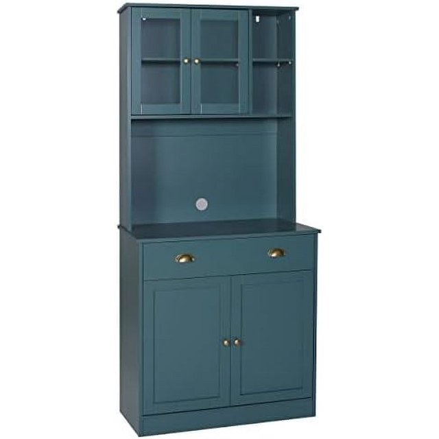 Kitchen Pantry with Microwave Kitchen w/Glass