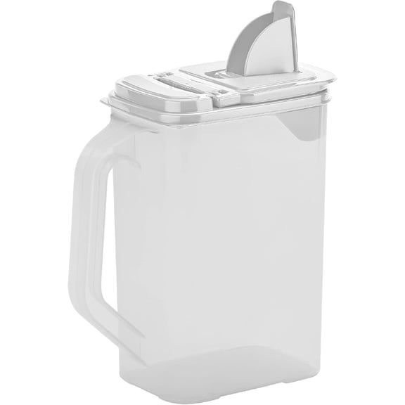 Kitchen Pantry Container with Easy Grip Handle - Mess Free Flour and Sugar Storage - 4 Quart White Lid Airtight Food Storage Container