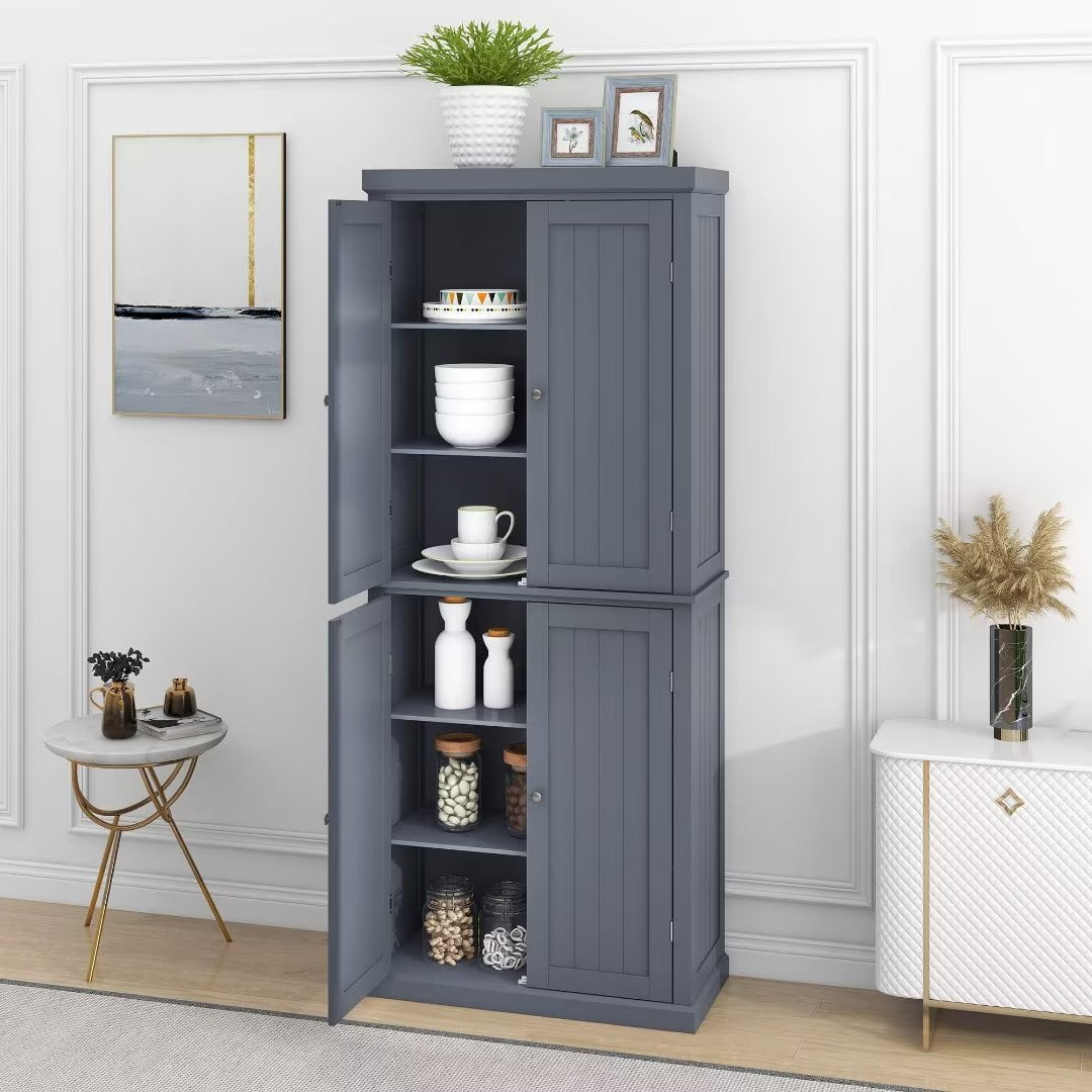 Kitchen Pantry Cupboard Cabinet, 72.4" Minimalist Storage Cabinet ...