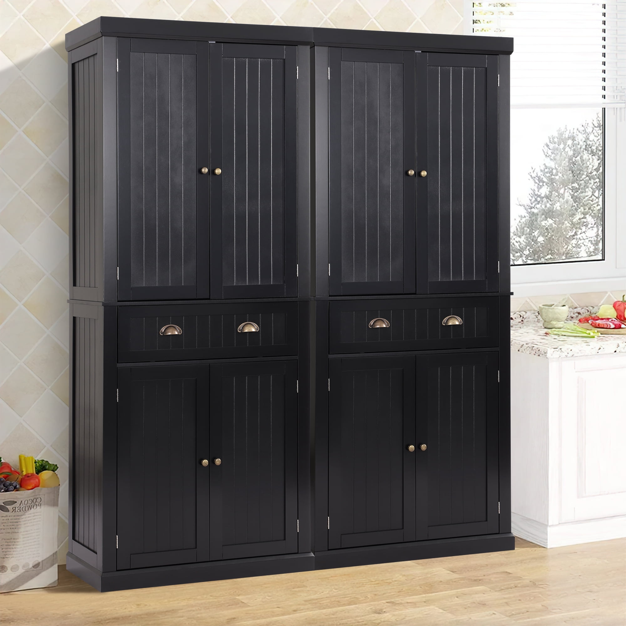 Kitchen Pantry Set Storage Freestanding Pantry Cupboard with