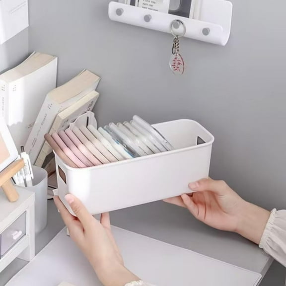 Kitchen Pantry Storage Bins, Versatile Plastic Organization and Storage for Plastic Storage Container Under Bed, Under Sink Bathroom Organizer, 10.9x4.25x3.74"