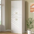 Kitchen Pantry Storage 71" Tall 4 Doors Wood Freestanding