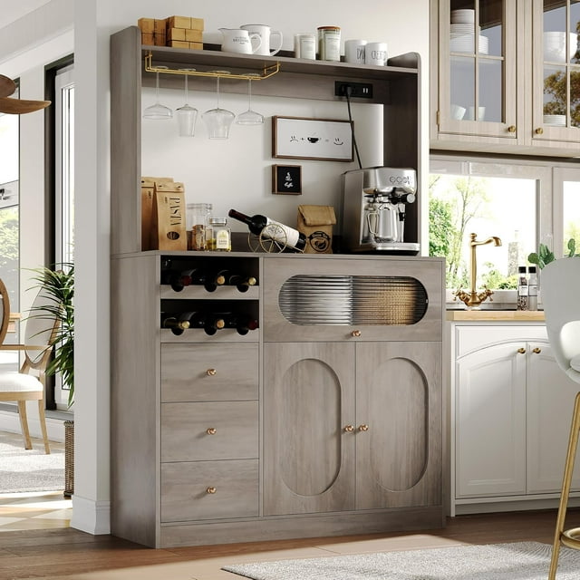 Kitchen Pantry Storage with Hutch Buffet with Storage