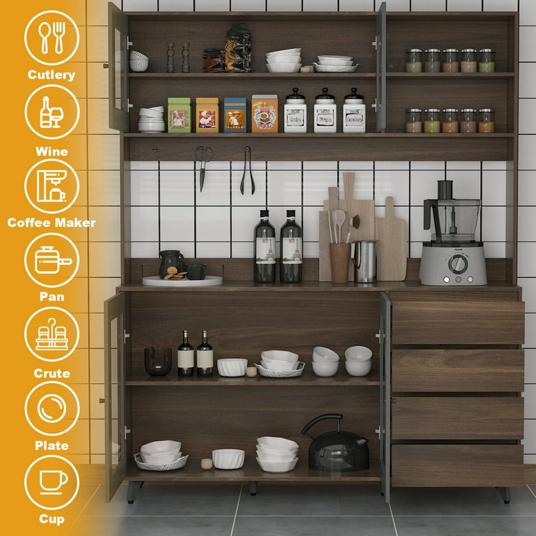 Kitchen Pantry Storage Cabinet Kitchen Hutch Sideboard Buffet