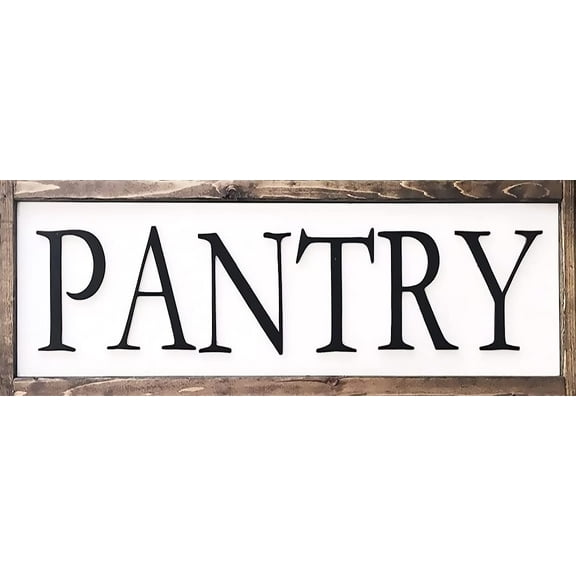 Kitchen Pantry Tin Signs Antique Farmhouse Decor Simple Letter Word Dry Goods Wall Doorway Soundtrack Framed Sign with Sayings 16x4 Inch
