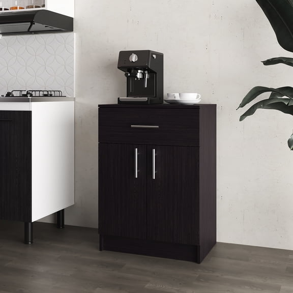 Kitchen Pantry With 2 Doors And 1 Drawer, - Stylish Functional Drawer In Design