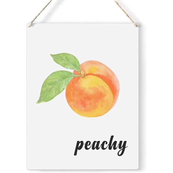 Kitchen Peach Wood Sign Peachy Theme Wooden Signs Rustic Summer Hanging Plaque Home Wall Art 8x10 Sign Wall Decor for Home Kitchen