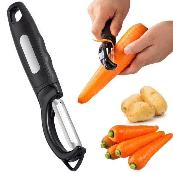Kitchen Peeler,Fruit Tools,Soft Grip Handle and Ultra Sharp Stainless Steel Blades,Peelers for Kitchen,Swivel Vegetable Peeler,Swivel Peeler,For Veggie,Fruit,Potato,Carrot,Apple - Black(2PCS)