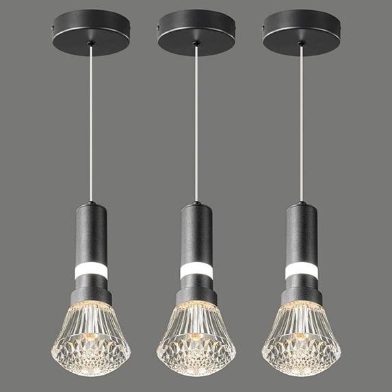 Kitchen Pendant Light Black Ceiling Light,Adjustable Hight LED Pendant Light For Kitchen Island,Bedroom,Hallway,Entrance,Bar counter,(3 pack)