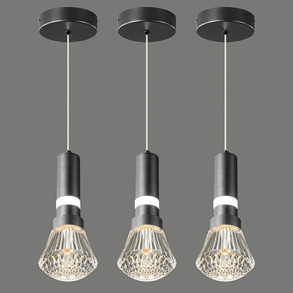 Kitchen Pendant Light Black Ceiling Light,Adjustable Hight LED Pendant Light For Kitchen Island,Bedroom,Hallway,Entrance,Bar counter,(3 pack)